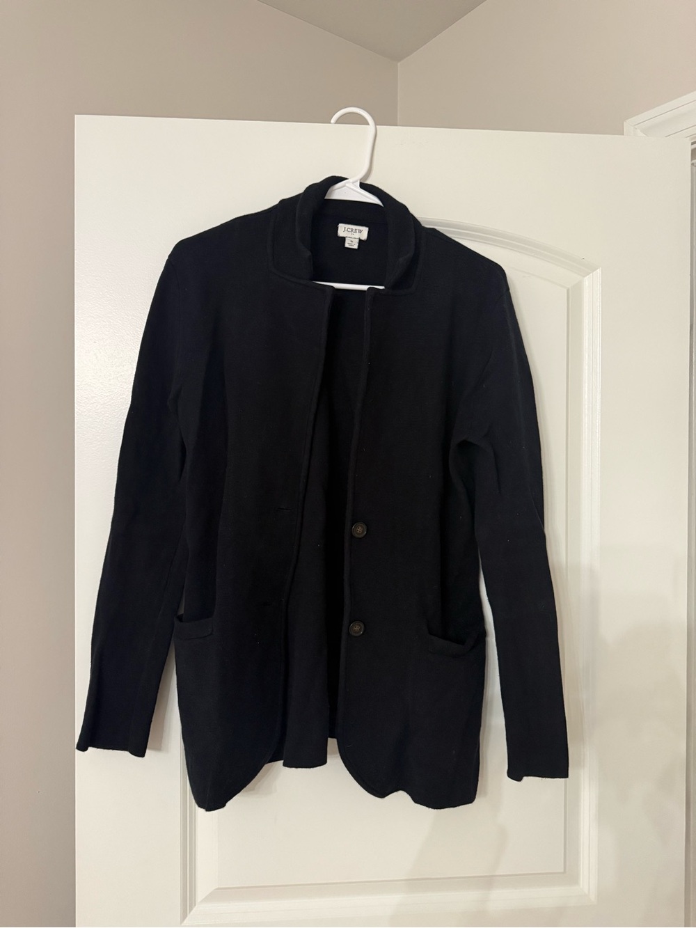 J. Crew Black Knit Open Collar Blazer
